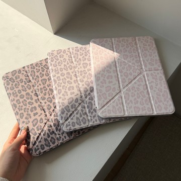 iPad塔扣三色豹紋 Y形三折 帶筆槽 保護套 iPad 10 9 8 7 Air 7 6 5 4 Pro 11代防摔殼