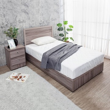 Boden-米恩3.5尺單人床房間組-3件組-床頭片+六分床底+二抽床頭櫃(古橡色-七色可選-不含床墊)