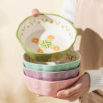 松鼠兄妹｜台中餐廚◆器皿專售 釉下彩 花朵 麥片碗 花邊碗 花邊盤 陶瓷碗 沙拉碗 湯盤 盤子 水果碗 湯碗 碗盤 入厝