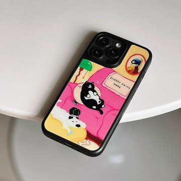 ✨iphone防摔保護殼✨沙發貓咪適用蘋果17promax手機殼iPhone16膚感15/14/13水凝殼12女