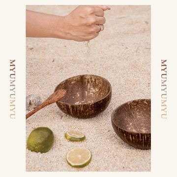 隔日到貨｜椰殼碗沙拉碗 碗盤餐具組 飾品盤 造型碗盤組 天然椰殼碗搭椰木勺｜MYUMYU 沐慕家居 台灣