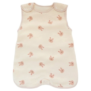 愛北鼻 棉花糖背心式防踢被 親膚透氣 寶寶舒適好眠  1入  米色 + 粉色  M碼