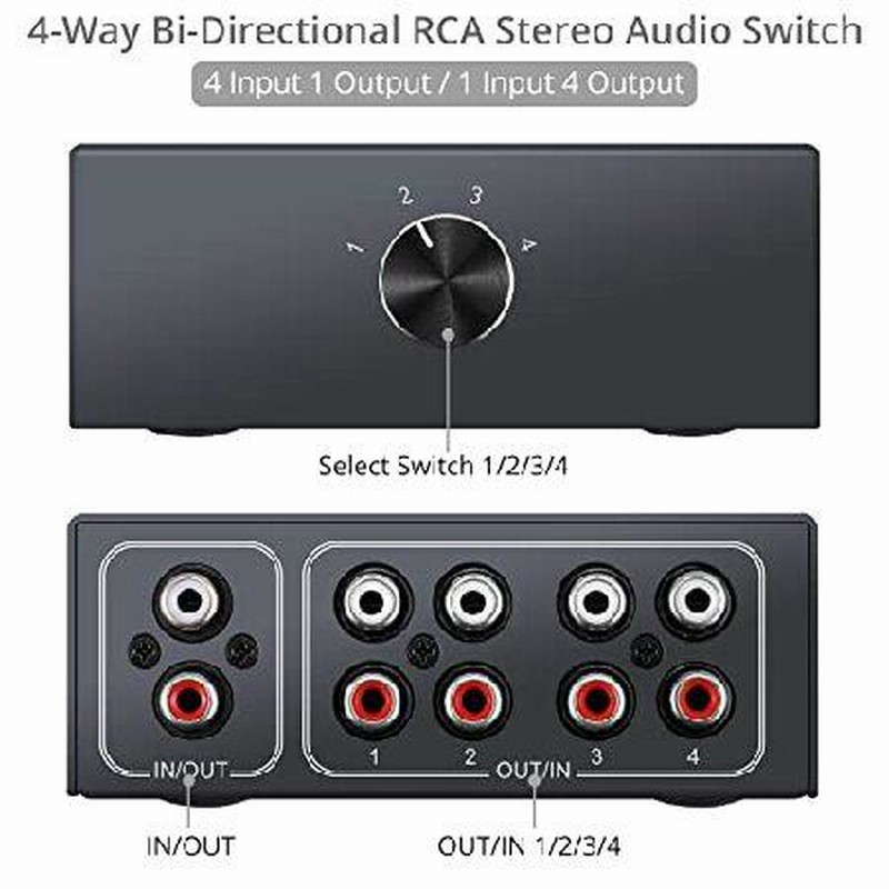 PROZOR オーディオ セレクター 4入力1出力/1入力4出力 RCA