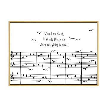 如音符鼓舞人心 59.4 x 42cm 木框 掛畫 居家裝飾  原木色