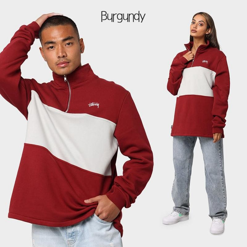 Stussy ステューシー 限定 ハーフジップ スウェット Stock Fleece 1/4 
