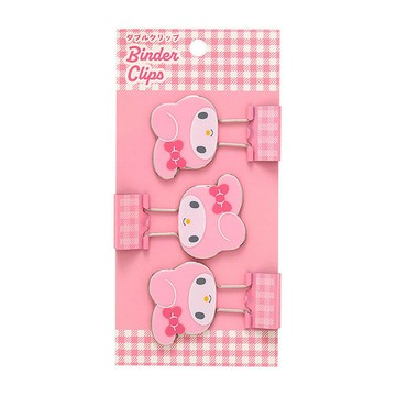 【震撼精品百貨】My Melody 美樂蒂~日本SANRIO三麗鷗 美樂蒂造型長尾夾3入組-格紋款*61537