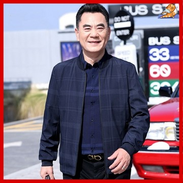 🔥【中老年男裝】爸爸衣服 男士夾克外套 厚外套 夹克男外套 春秋薄外套 男性外套 中年男士夹克春秋季薄款中老年人男装休