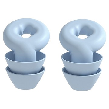 SUNORO 雙層助眠防水耳塞 強降噪矽膠款 藍色  1組  2個裝