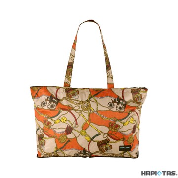 HAPI+TAS H0001摺疊肩背包-橙色馬車