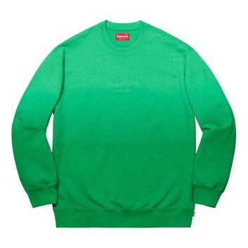 Supreme SS19 Dipped Crewneck Green Round Neck Long Sleeves Unisex