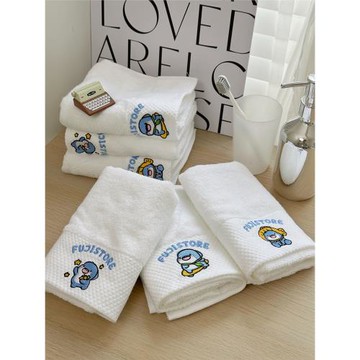 【富士商店】肥肥鯊卡通全棉毛巾浴巾學生宿舍柔軟吸水洗臉洗澡