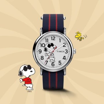 TIMEX  天美時 x Peanuts Weekender Cool Joe 38 毫米 尼龍錶帶腕錶(藍 TXTW2Y31100)