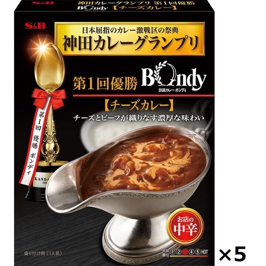 エスビー 欧風カレーボンディ チーズカレー 中辛 1人前180g×5個