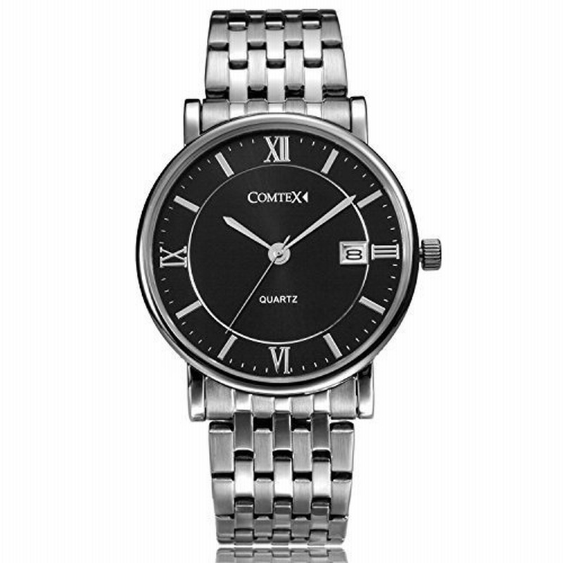 Comtex メンズ 腕時計 ステンレスバンド アナログ表示 カレンダー クオーツウオッチ メンズ時計 ブラック プレゼ 通販 Lineポイント最大0 5 Get Lineショッピング