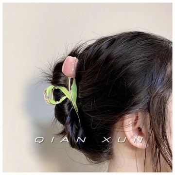 梨花HaNA 陽光燦爛．鬱金香之幻想粉色抓夾