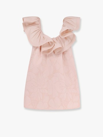 Floral jacquard mini dress with ruches - ELISABETTA FRANCHI - gender_Woman