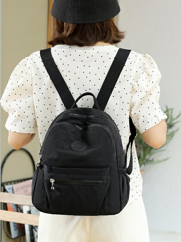 女士後背包 小號女式牛津布後背包雙肩背包多兜輕便女生小背包日常逛街休閑包鍛煉包