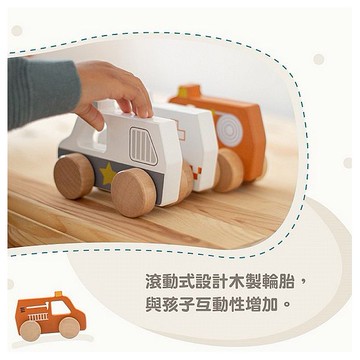 比利時 Tryco~木質小車(警察車)1入