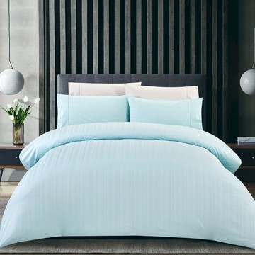 J-bedtime 床寢時光 素色石墨烯 天絲薄被床包枕套組  1組  淺紋藍綠  床包 + 被套 + 枕套2個  雙人