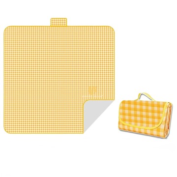 S-SportPlus+ 野餐墊 輕巧易攜帶 戶外休閒必備  一般黃格  小/150