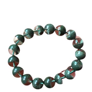 清倉巴西天然綠幽靈水晶手鏈女千層山綠幽靈聚寶盆綠色手串男珠子