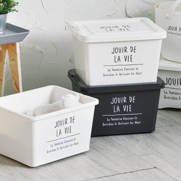 日本山田yamadadays Stock 日製文字印花層疊收納箱 M 3入推薦 松果購物 買不完的生活好物 Line購物