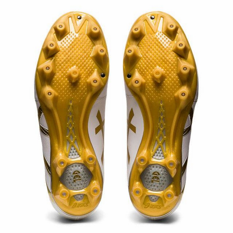 ASICS スパイクシューズ ホワイト/ゴールド 楽天市場】アシックス 野球 白スパイク 金具スパイク ゴールド