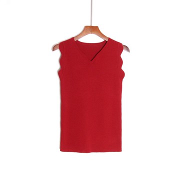 女裝修身通勤簡約無袖純色針織衫背心上衣服顯瘦潮