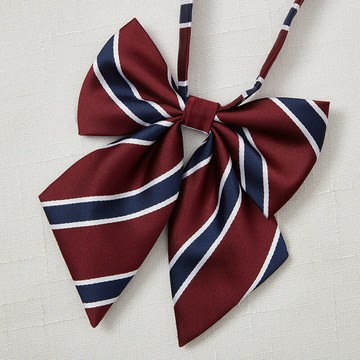 赤紺金領帶領結JK/DK日系校園風男女同款免打酒紅條紋潮