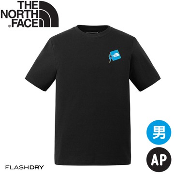 【The North Face 男 吸濕透氣排汗短袖圓領T AP《黑》】8D7C/登山/排汗/透氣/短袖T