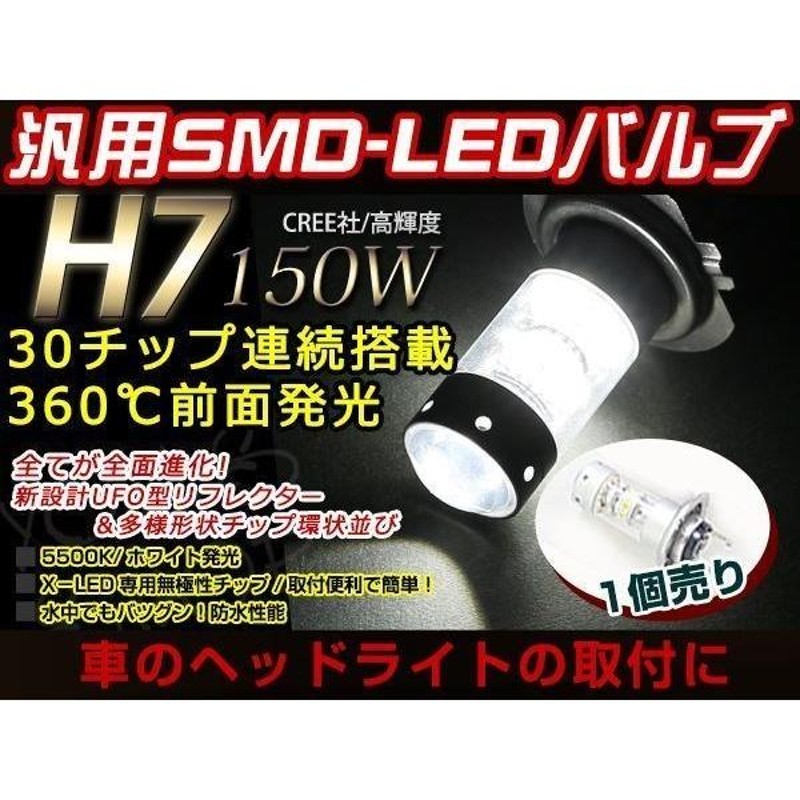 HONDA CBR250R MC41 LED 150W H7 バルブ ヘッドライト 12V/24V ホワイト ファンレス ライト 車検対応 全面発光  ロービーム | LINEショッピング