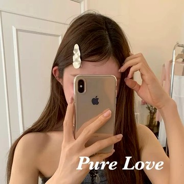 Pure Love樂芙 /正韓 【H0693】韓系簡約金屬皺褶絲光髮夾 瀏海夾 鴨嘴夾 / 金 銀
