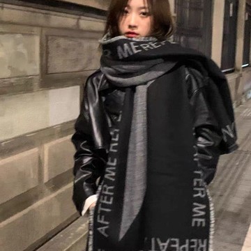 免運🔮日系小衆高級感圍巾女暗黑清冷風披肩保暖加厚防風秋冬情侶圍脖男 流蘇 日韓系圍巾 防風圍巾 披肩 仿羊絨針織圍巾