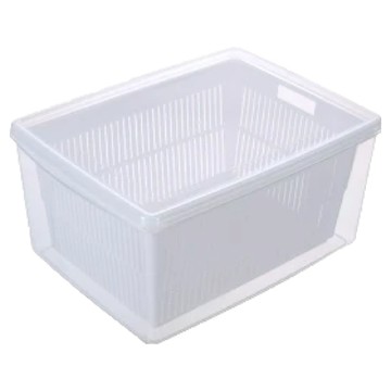 名廚 A1瀝水保鮮盒 LMA1 20.8L  42.3 x 31 x 20.4cm  透明色 + 白色  1個
