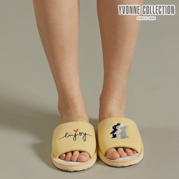 YVONNE 以旺傢飾 兔子開口室內拖鞋-金合歡黃L