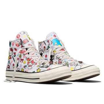 CONVERSE CHUCK 70 HI WHITE/PINK/GREEN 中性休閒鞋 三麗鷗聯名 白-TWA17696C