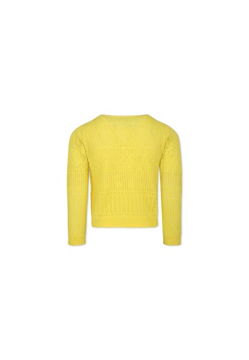 Bonpoint Yellow Cardigan For Girl With Cherries