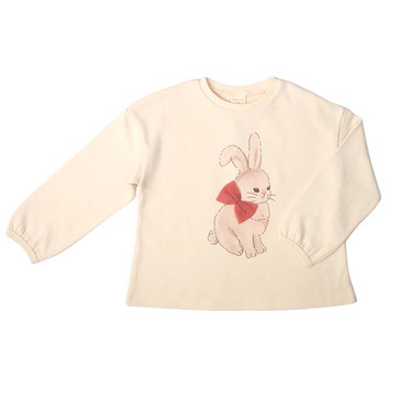 akachan honpo - 長袖休閒上衣-動物-白色