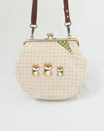 戴眼鏡的柴犬 口金包 斜背包 側背包 肩背包 可愛 森林