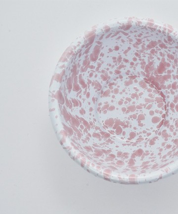 二入組 Crow Canyon 經典大理石系列 琺瑯優格碗 - 粉紅色 D02