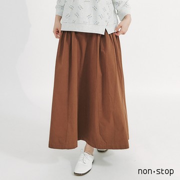 non-stop 簡約氣息抽皺長裙-2色