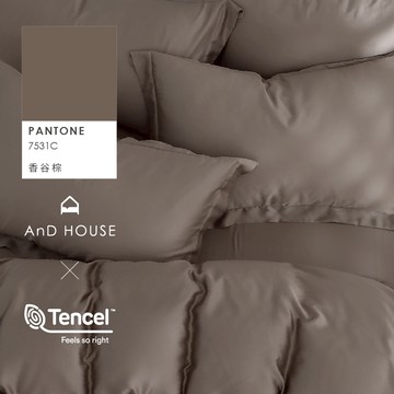 AnD House 天絲60支-香谷棕-床包被套組｜安庭家居 素色 顏色任搭