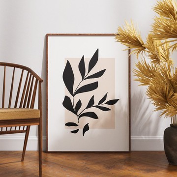 靜葉之語 / 現代抽象 植物掛畫 畫芯 海報 無框畫 裝飾畫