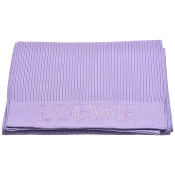 LOEWE 經典刺繡品牌LOGO針織羊毛圍巾(紫色)