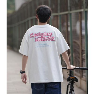 短袖男潮牌寬松純棉t恤夏季簡約字母印花半袖體恤日系cityboy上衣