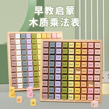 蒙氏99乘法表積木質九九乘法口訣數字練習計算板一二年級小學習板