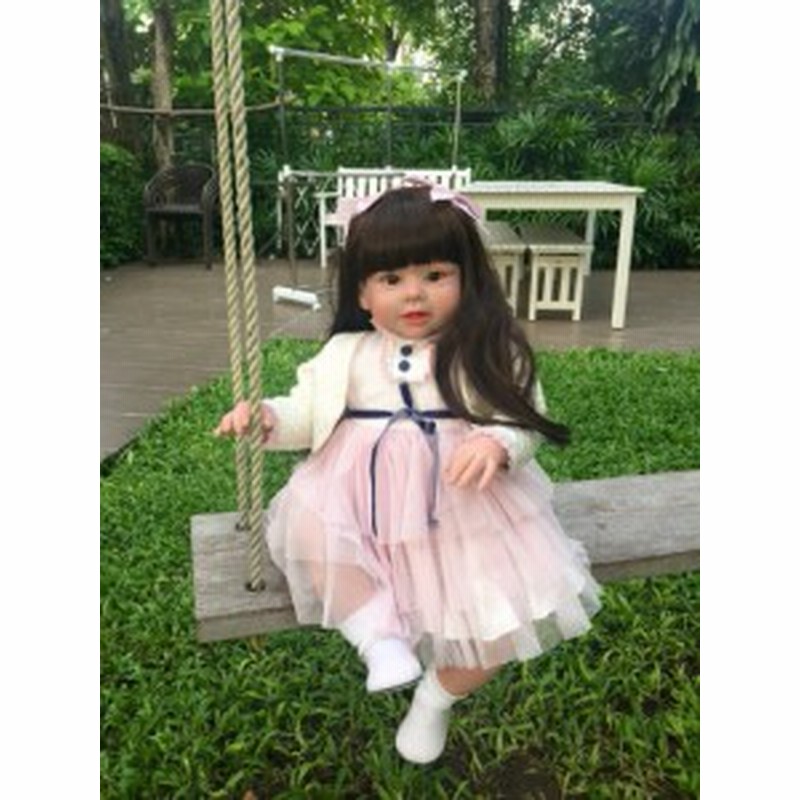 トドラー人形 プリンセスドール リボーンドール 抱き人形 約70cm 衣装付き 黒髪ロングヘア ブラウンアイ 女の子 通販 Lineポイント最大5 0 Get Lineショッピング