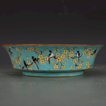 大清光緒粉彩喜上眉梢碗古董古玩收藏真品復古瓷器老物件老貨瓷器