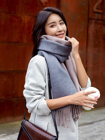圍巾女冬季韓版百搭兩用雙面純色披肩學生男長款加厚保暖圍脖秋冬
