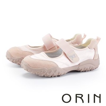 ORIN 真皮拼接彈力瑪莉珍運動鞋 粉色